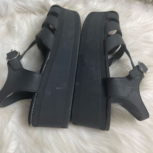 Jeffrey CAMPBELL Candied Black MattePlatform Sandals SZ 8 - Picture 7 of 11